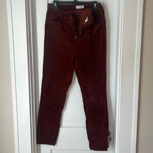 NWOT LOFT rust brown colored corduroy skinny leg pants size 31 or 12